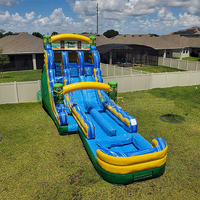 Toboggan aquatique gonflable personnalisé de haute qualité et pas cher, toboggan aquatique gonflable avec piscine, amusement estival pour enfants