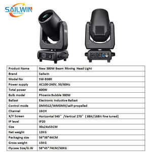 Lumière de scène à tête mobile haut de gamme 380W, faisceau RGBW blanc chaud avec étui de transport 4 en 1 pour discothèque, mariage, DJ, événements disco - Product Image 5