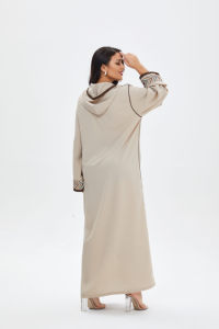 เสื้อผ้ามุสลิมแบบดั้งเดิมอาบายาระบายอากาศได้ผ้าโพลีเอสเตอร์สีฟ้า - Product Image 6