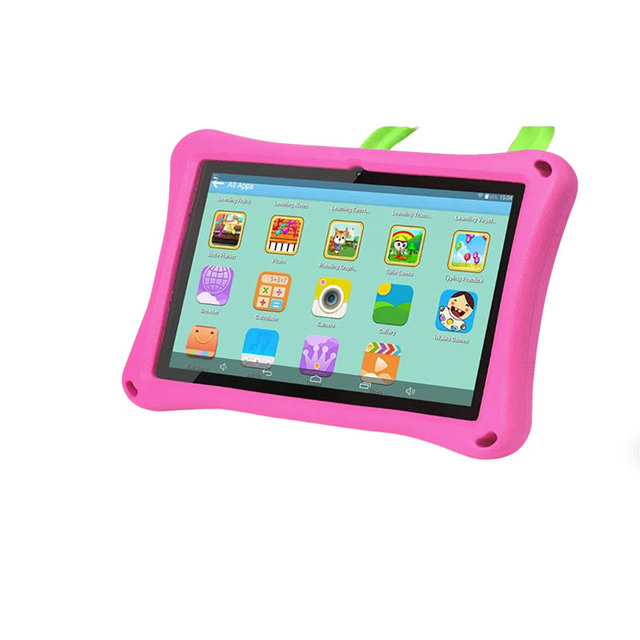 High Quality OEM Kids Learning Tablet  7Inch Android WiFi Dual Camera Children Birthday Gift Tablet with Handle Shockproof Cover