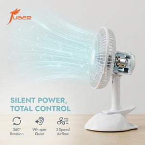 Ventilateur de bureau personnel AC 6 pouces durable à 2 vitesses avec flux d'air puissant, pince haute tension <span class=keywords><strong>et</strong></span> grille de protection pour l'exportation - Product Image 3