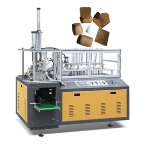 Máquina de fiambrera de papel Pegamento automático Hamburguesa y papas fritas Máquina de caja de barco