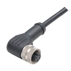 Wholesale Price IP68 Waterproof Male Cable Right Angle With 3/4/5 Pins PUV/PUR Material In Gray/Black Reliable Connection