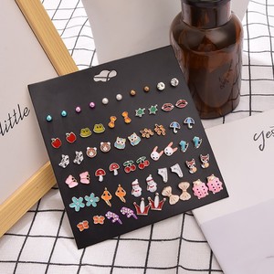 <b>Cute</b> Animal Alloy Stud Earrings Set Heart <b>Bear</b> Rabbit Owl Unicorn Exquisite Petite Earrings For Women Gift Fashion Jewelry - Product Image 2