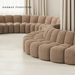 مصمم غرفة المعيشة مجموعة مجانية من وحدات صغيرة أريكة أفعوانية فندق فيلا على شكل S أريكة مريحة - Product Image 4