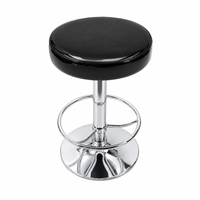 Tabouret de bar sur pied peu encombrant, pivotant à 360 degrés, réglable par vérin à gaz, base ronde chromée, repose-pieds antidérapant, compact