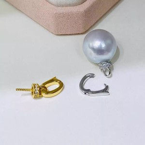 Accessoires en perles DIY, pendentif en argent S925 avec boucle, perles rondes de 10 à 13 mm, support vide pour collier de mode, pendentifs modèle 31351 - Product Image 2