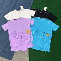 Ensemble de t-shirt et short de sport pour homme, polyester respirant, pour la gym, la course, l'entraînement, le fitness, ensemble décontracté à manches courtes pour l'été