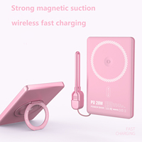 Type-c câble 25W Pd charge rapide sans fil 3IN1 chargeur de téléphone banques d'alimentation 5000Mah 10000Mah sans fil Portable magnétique batterie externe