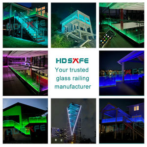 Алюминиевый профиль для стеклянных перил с нижним U-образным креплением, светодиодная подсветка, для крыши, патио, сада, балкона, 2025 года, хит продаж - Product Image 4
