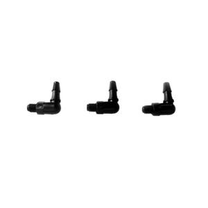Conector de codo roscado JU 10-32UNF de nylon negro para manguera de plástico/goma, tipo Pagoda, 1.6-4.8mm, para tuberías flexibles - Product Image 1