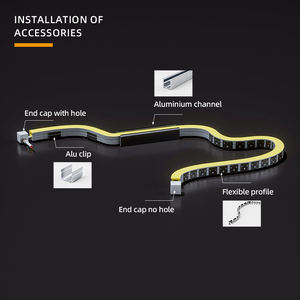 Tube néon à courbure latérale, diamètre de courbure 30 mm, largeur d'éclairage 1,8 mm, longueur 6 mm, température de couleur 2700K à 6500K, 0,33A, RA 90 et 8W/M, éclairage commercial - Product Image 6