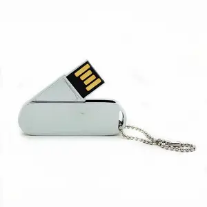 Hot selling stainless steel USB 3.0 flash stick Custom engraved logo 8GB swivel usb disk with keychain