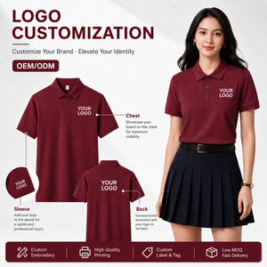 เสื้อพนักงานบริษัทปักโลโก้ตามสั่งขายส่ง ไซส์ S-4XL  ไซส์ใหญ่พิเศษ  แบบถัก ระบายอากาศได้ดี สำหรับผู้ชายและผู้หญิง - Product Image 2