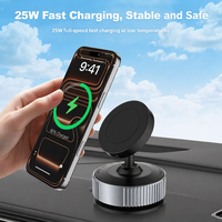 Support de chargeur de voiture sans fil magnétique 25W 15W, charge rapide, rotation à 360 degrés, support de téléphone de voiture, chargeur sans fil pour iPhone Samsung