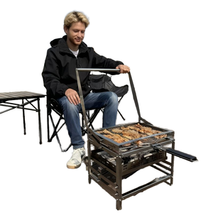 BlazeFor Modern Korean Style Stainless Steel Rotating Rack <b>BBQ</b> Grill for Parties and Large Gatherings - Product Image 1