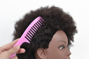 Tête de mannequin afro avec cheveux 100% humains de 6 pouces et 8 pouces, tête <span class=keywords><strong>d</strong></span>'entraînement en cosmétologie pour la pratique du tressage et du coiffage - Product Image 4