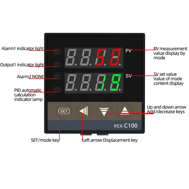 REX-C100 High Precision Multiple Input Digital Display PID Intelligent Temperature Control Instrument Intelligent Thermostat