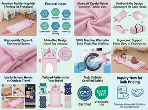 <span class=keywords><strong>Sac</strong></span> <span class=keywords><strong>de</strong></span> <span class=keywords><strong>couchage</strong></span> <span class=keywords><strong>licorne</strong></span> en peluche pour enfants, tapis <span class=keywords><strong>de</strong></span> sieste portable et respirant en polyester, épaisseur 2,5 cm, idéal pour les voyages et l'heure du coucher - Product Image 3