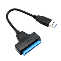 Kabel drive USB 3.0 ke SATA dengan port catu daya DC 2.5 inci kabel data kotak hard drive eksternal drive solid mekanis