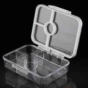 Aohea Wholesale ClearTritanプラスチックキッズ弁当箱4コンパートメントランチボックス100% 漏れ防止チャイルドスクールBpa無料ランチボックス