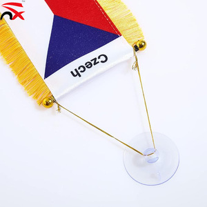 Bandera Colgante para Auto de la República Checa de Alta Calidad con Flecos Dorados, Mini Bandera Nacional para Espejo Retrovisor, Decoración Patriótica - Product Image 4