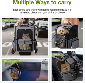 Dog Cat Backpack <b>Carrier</b> Expandable Pet <b>Carrier</b> Backpack for Small Medium Dogs Cats Foldable <b>Puppy</b> <b>Carrier</b> for Travel Hiking - Product Image 5