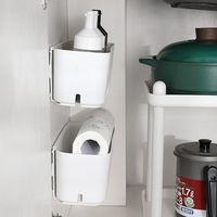 Witte Telescopische Kast Uitschuifbare Opbergmand PP Organizer Rek voor Keuken Garderobe Kast
