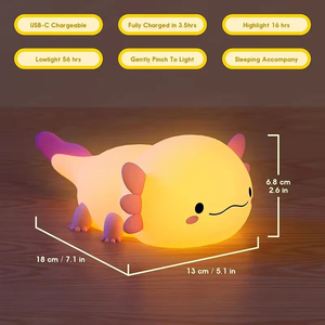 Lámpara Nocturna LED de Silicona con Forma de <span class=keywords><strong>Ajolote</strong></span>, 10 Piezas, Luz Cálida, Energía Solar, Creativa, para Niños, Bebés y Sala de Estar - Product Image 6