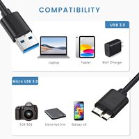 Cable USB 3.0 a Micro B Syong para Transferencia de Datos de Disco Duro de Cámara y Carga Rápida y Suministro de Energía para Dispositivos Móviles