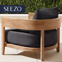 Nouvelle vente chaude, ensemble de meubles de jardin d'extérieur durables, luxueux, modernes, imperméables, canapé modulaire, aspect bois, aluminium, cour
