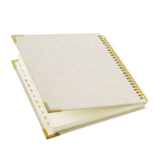 Custom Fabric Linen Material Cover Hardcover <strong>Notebook</strong> Custom Linen Journal Budget Planner with Gold Corner <strong>Index</strong> <strong>Tab</strong>