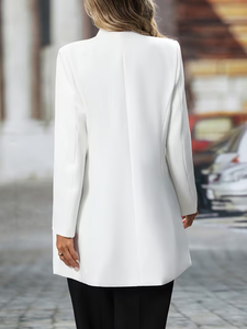 Blazer Elegante para Mujer 2026 al por Mayor, Chaqueta Negra con Bordado Floral Suave y Cuello Alto - Product Image 6