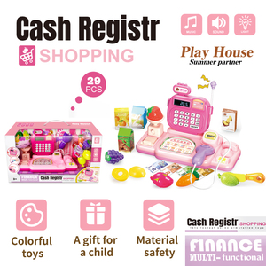 Luckytoys Filles Jouets Rose <span class=keywords><strong>Caisse</strong></span> <span class=keywords><strong>Enregistreuse</strong></span> Machine Shopping Épicerie Jouer <span class=keywords><strong>De</strong></span> L'argent Jeux Faire semblant Ensemble <span class=keywords><strong>De</strong></span> Jouets - Product Image 4