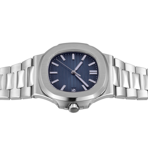 Nouvelle montre automatique élégante de qualité supérieure pour femmes et hommes, cadran bleu texturé, bracelet en acier sans soudure, mouvement résistant aux chocs, montre-bracelet - Product Image 4