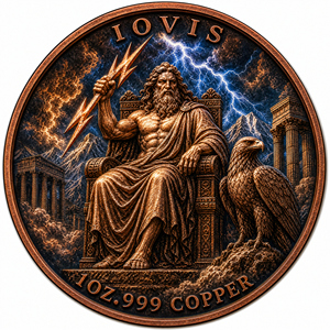 Pièce <span class=keywords><strong>de</strong></span> monnaie ronde en cuivre fin .999 <span class=keywords><strong>de</strong></span> 1 oz, représentant Jupiter Zeus, dieu grec <span class=keywords><strong>et</strong></span> romain du ciel <span class=keywords><strong>et</strong></span> du tonnerre, en relief, médaillon <span class=keywords><strong>de</strong></span> collection, décoration, cadeau - Product Image 1