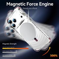Coque de téléphone magnétique antichoc en acrylique transparent à motif vague d'eau IDEAL Factory pour iPhone 18 17 Pro Max avec cadre d'objectif en métal