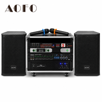 AOFO Profesyonel PA Ses Sistemi Komple 8U Rack Kablosuz Mikrofon 600W Güç Amplifikatörü Hoparlör Seti KTV Konferanslar İçin