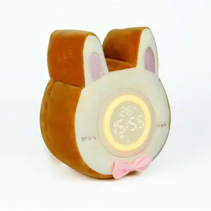Customize Cake Rabbit Fluffy Desk Table Clock Creative Multifunctional Student Sleeping Night Light Alarm Clock