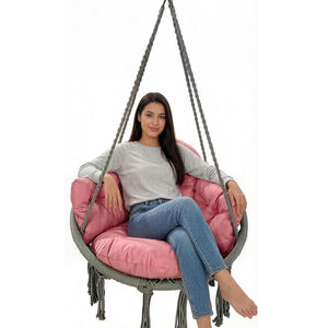 Fauteuil <span class=keywords><strong>suspendu</strong></span> de jardin avec coussin en peluche épais - Product Image 2