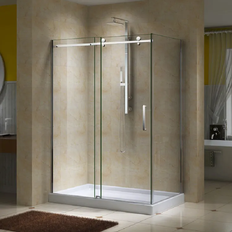 Conception personnalisée Salle de bain Douche sans cadre Porte coulissante Cabine de douche en verre trempé Salle de douche à l'italienne