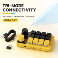 Teclado Inalámbrico SIKAI de 12 Teclas con Doble Perilla, Teclado Macro Programable RGB 2.4G USB-C con Panel de Control de Atajos para Edición y Oficina