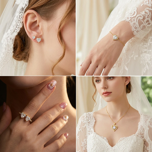 Romantico Set di Gioielli in Argento S925 con Moissanite a Forma di Cuore, Regalo Promessa Sentimentale per Coppie, Gioielli per Anniversario - Product Image 2