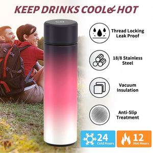 17oz 500ml Stainless Steel Smart Water Bottle Termo Vacuum Flask LED Digital <b>Temperature</b> Display Tumbler Shape Wall Usage 40oz - Product Image 5