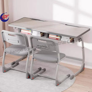 Escritorio y silla ajustables de Metal, muebles para estudiantes de tamaños personalizados, escritorios y sillas escolares dobles, escritorio para aula, superventas - Product Image 5