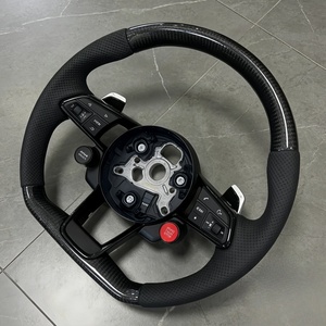 Volante de Fibra de Carbono en Oferta para Audi A3 A4 A5 <span class=keywords><strong>A6</strong></span> C7 R8 RS3 RS5 TT, Personalización con Palancas de Cambio de Cuero - Product Image 2
