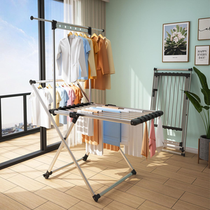 ราวตากผ้าอลูมิเนียมพับได้รุ่นใหม่ สำหรับใช้ในห้องน้ำและบ้าน - Product Image 4