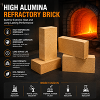 Brique réfractaire à haute teneur en alumine, excellente résistance à la compression, résistante à l'usure, OEM, pour la fusion de l'acier, la soudure, la découpe