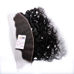 Meilleure vente pré plissé dentelle frontale 13x4 bouclés profonds avec des cheveux de bébé, non transformés vierge péruvienne 100% humaine extensions de tissage - Product Image 4