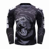 T-shirts pour hommes avec impression numérique intégrale de personnages de films, logo personnalisé, graphisme couleur, vêtements MMA, rashguard, Jiu Jitsu pour hommes